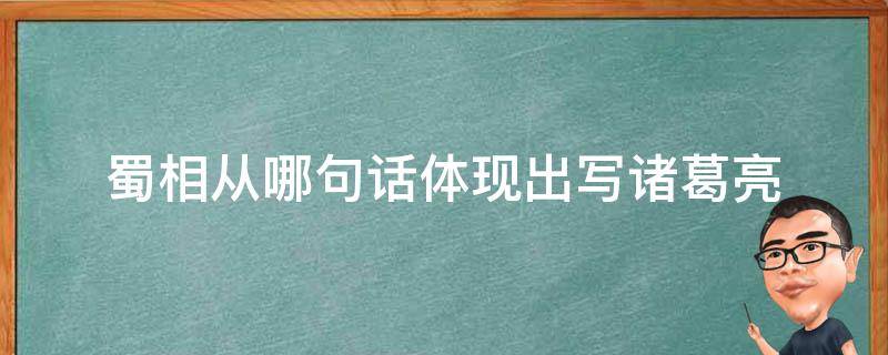 蜀相从哪句话体现出写诸葛亮 