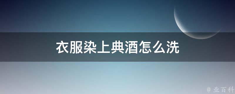 衣服染上典酒怎么洗 