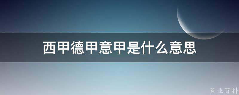 西甲德甲意甲是什么意思 