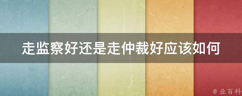 走监察好还是走仲裁好_应该如何选择解决**的方式