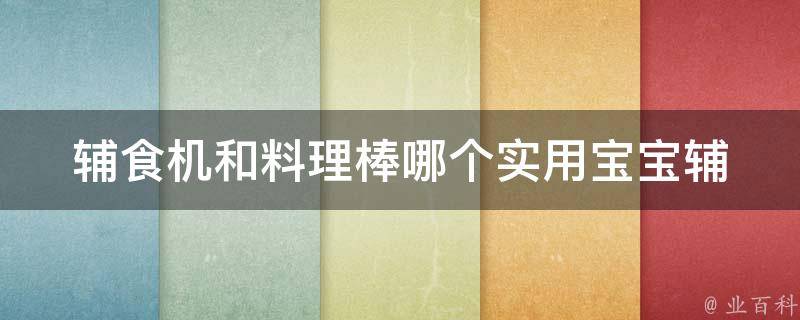 辅食机和料理棒哪个实用_宝宝辅食必备？实测辅食机更方便