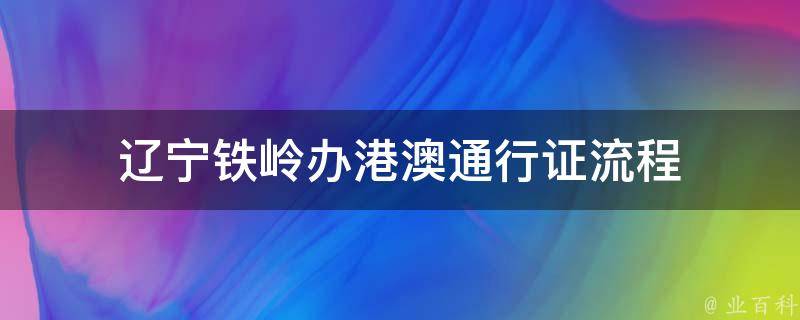 辽宁铁岭办港澳通行证流程 