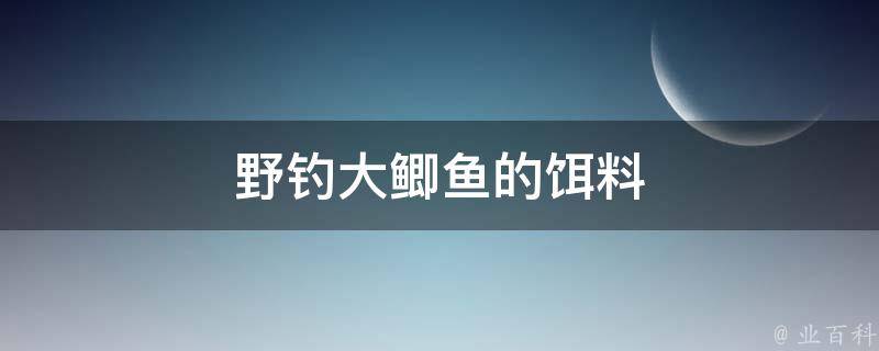 野钓大鲫鱼的饵料 