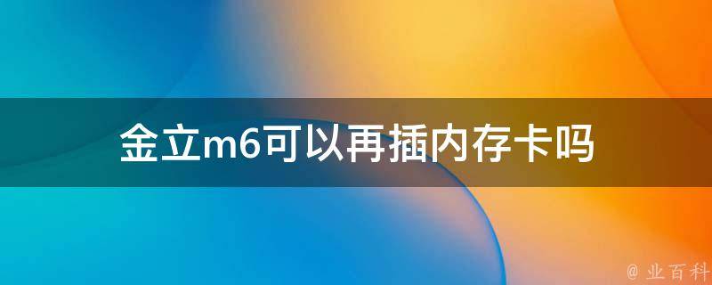 金立m6可以再插内存卡吗 