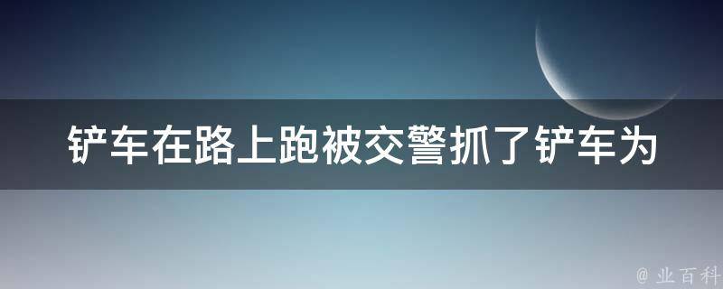 铲车在路上跑被交警抓了(铲车为什么不能上路？)