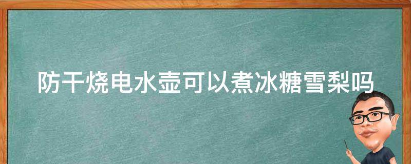 防干烧电水壶可以煮冰糖雪梨吗 