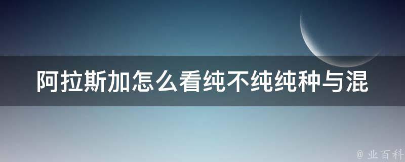 阿拉斯加怎么看纯不纯_纯种与混种的区别、如何判断纯种阿拉斯加。