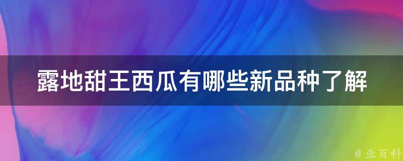 露地甜王西瓜有哪些新品种(了解这些新品种，让你的夏日更甜蜜)