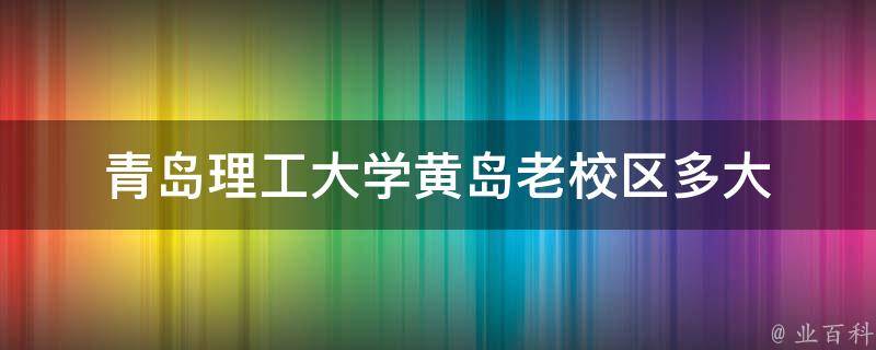 青岛理工大学黄岛老校区多大 