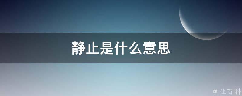 静止是什么意思 