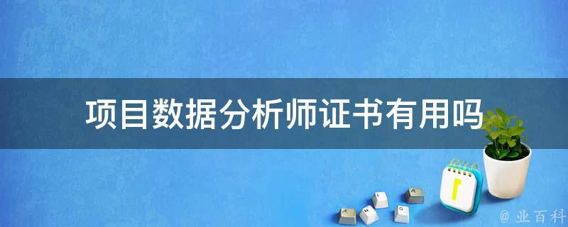 项目数据分析师证书有用吗 