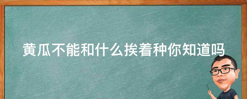 黄瓜不能和什么挨着种_你知道吗？