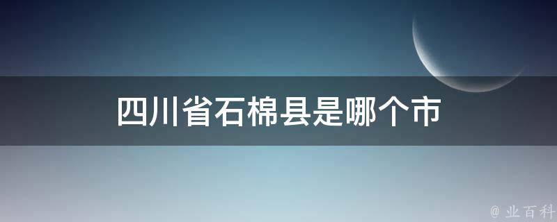 四川省石棉县是哪个市