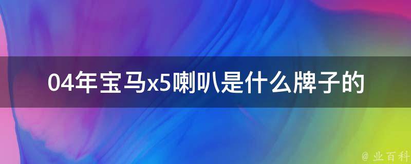 04年宝马x5喇叭是什么牌子的_原厂配置、市场上常见品牌及**对比