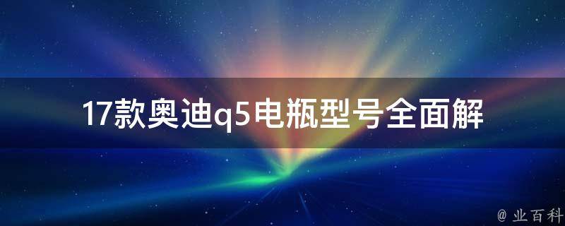 17款奥迪q5电瓶型号_全面解析17种适用电瓶型号及选购技巧