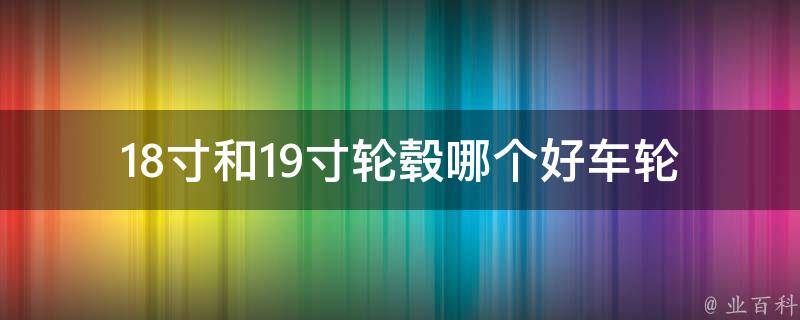 18寸和19寸轮毂哪个好(车轮升级指南，选轮毂不再迷茫)。