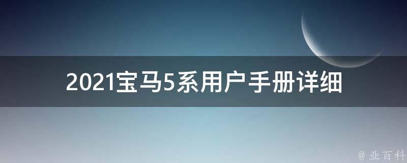 2021宝马5系用户手册_详细解读使用技巧常见问题解答