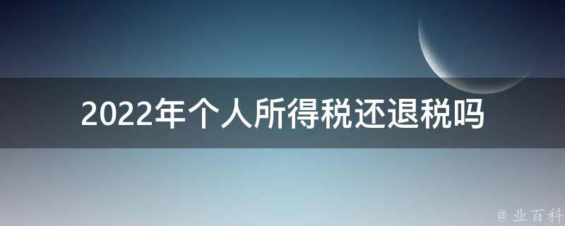 2022年个人所得税还退税吗_政策解读