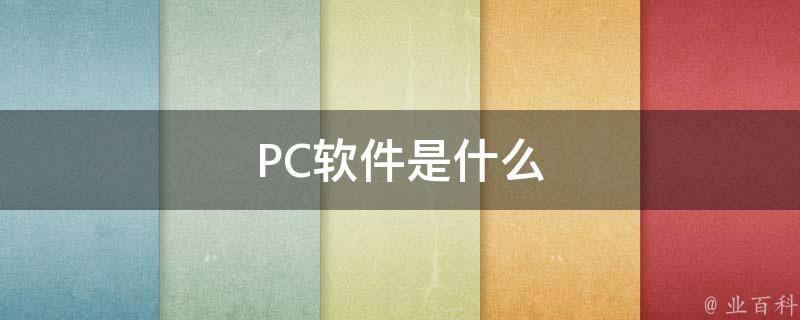 PC软件是什么 