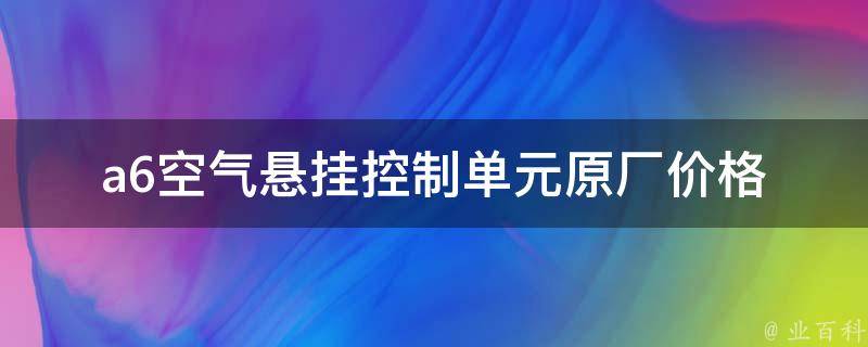 a6空气悬挂控制单元_原厂价格、安装方法、维修故障排除