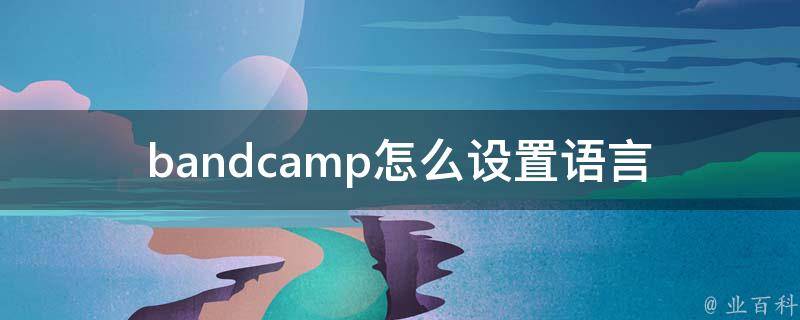 bandcamp怎么设置语言 