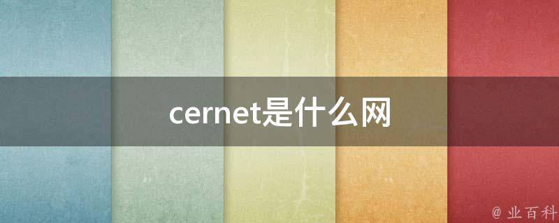 Cernet是什么网 - 业百科