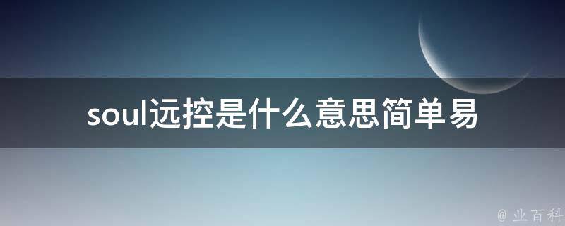 soul远控是什么意思(简单易懂的解释)