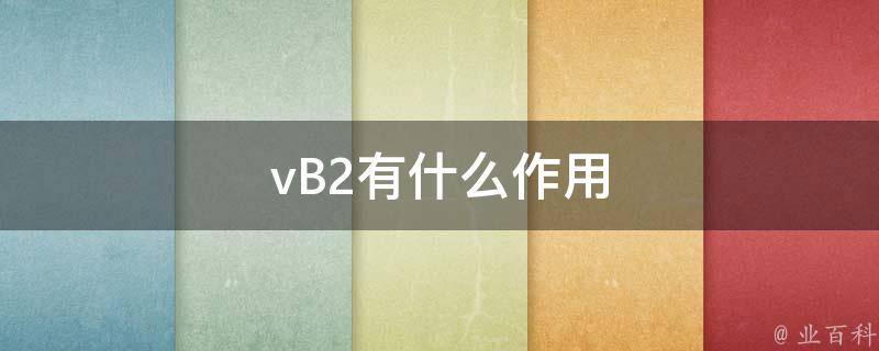 vB2有什么作用 