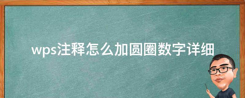 wps注释怎么加圆圈数字_详细教程与实例演示