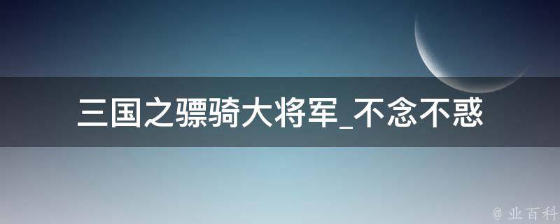 三国之骠骑大将军