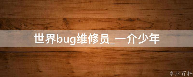 世界bug维修员