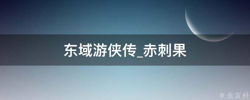 东域游侠传