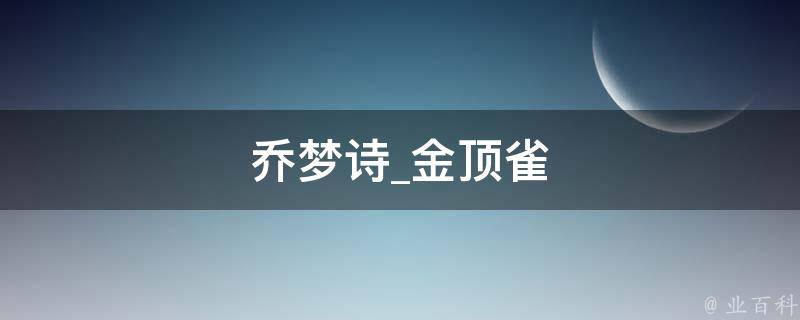 乔梦诗