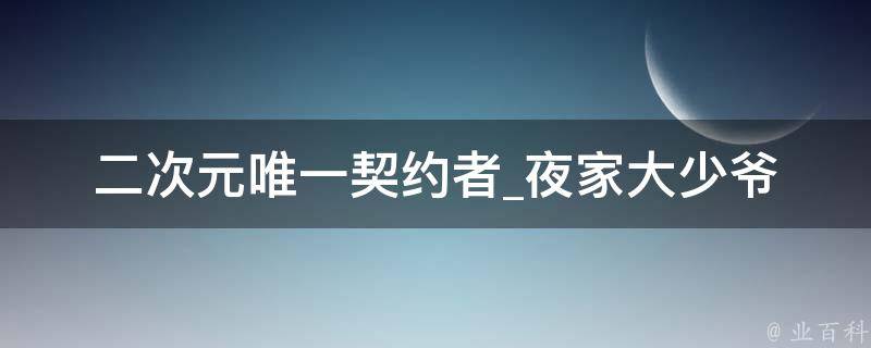 二次元唯一契约者