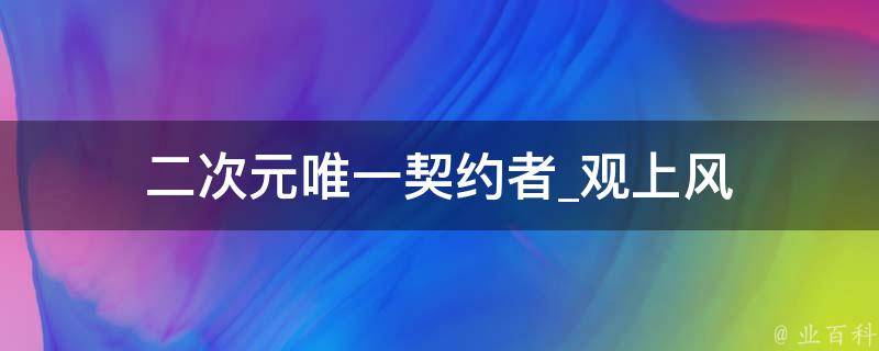 二次元唯一契约者