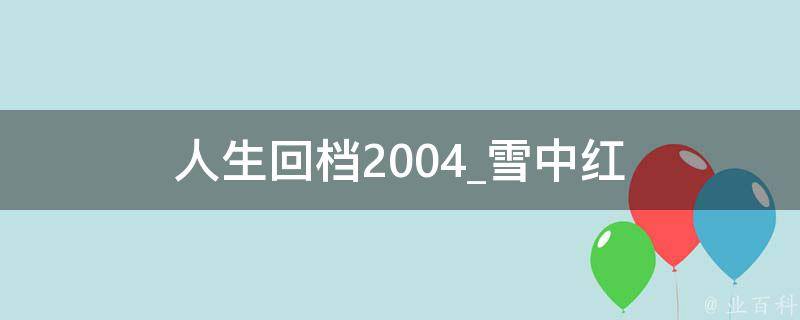 人生回档2004