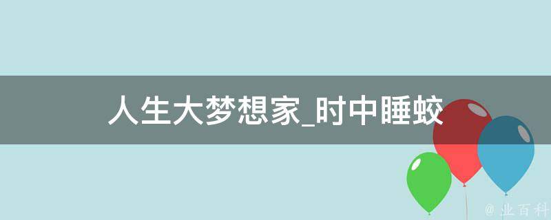 人生大梦想家