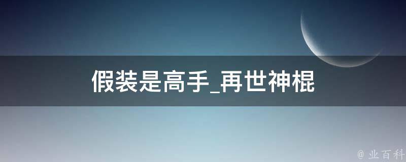 假装是高手