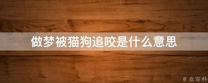 1,梦见被猫狗咬意味着,出门在外容易受甜言蜜语蛊惑而受骗的时期