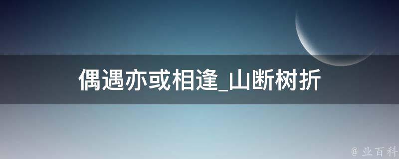 偶遇亦或相逢