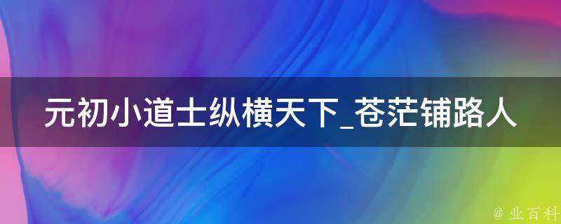 元初小道士纵横天下