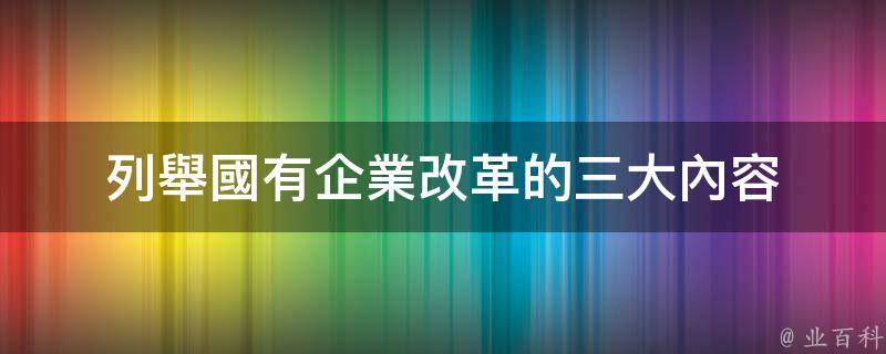 公有制經濟為主體的多種所有制經濟共同發展;對國有企業實行政企分開