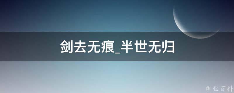 剑去无痕