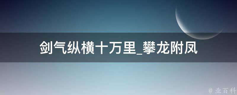 剑气纵横十万里