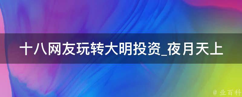 十八网友玩转大明投资