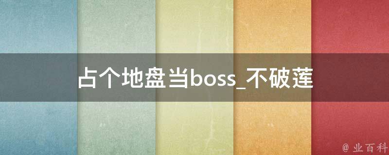 占个地盘当boss