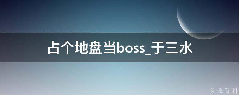 占个地盘当boss