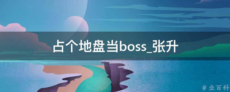 占个地盘当boss