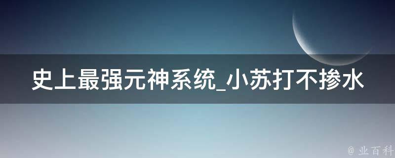 史上最强元神系统