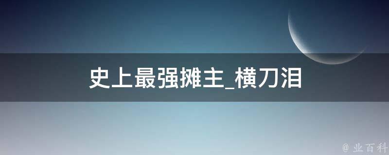 史上最强摊主